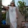 Sleeveless Beige Gandoura with Berber Embroidery