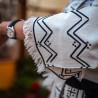 Beige Linen Kimono with Berber Embroidery