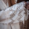 Beige Linen Kimono with Camel Embroidery