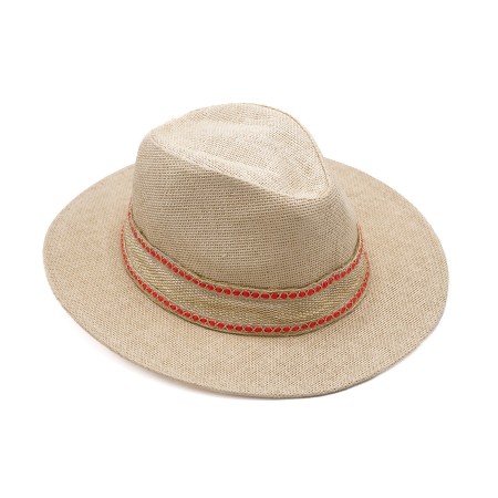 Chapeau en Paille Blanc Cassé