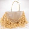 Canvas Bag with Raffia Details