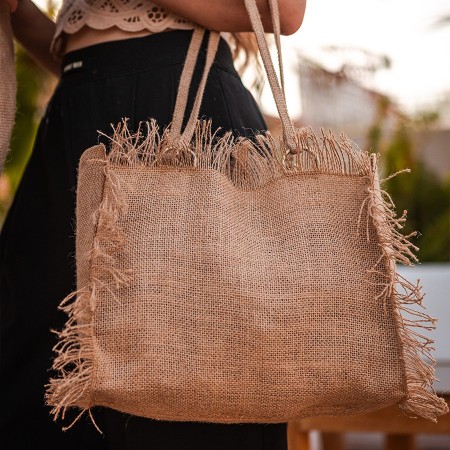 Jute Bag with Interior Pouch