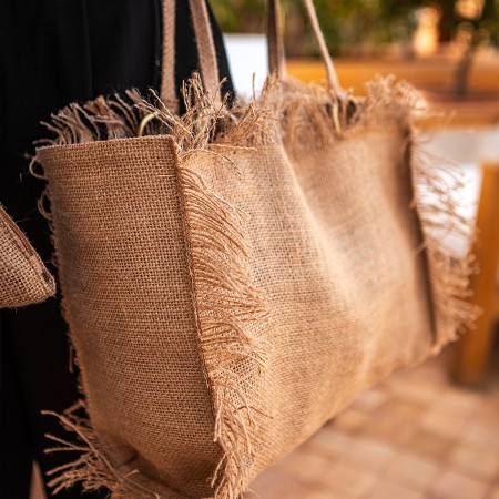 Jute Bag with Interior Pouch