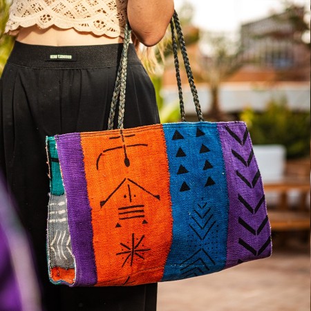 Hand-Painted Colorful Canvas Bag