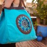 Large Beach Bag with Leather Details