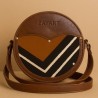 ZAYART round bag in brown leather