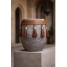 Decorative grey pot for plants or other